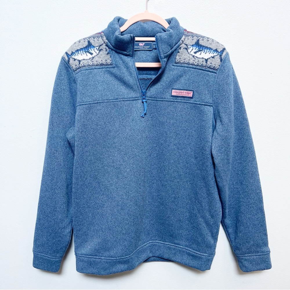Vineyard Vines Shep Fair Isle Marlin Quarter-Zip Sweater